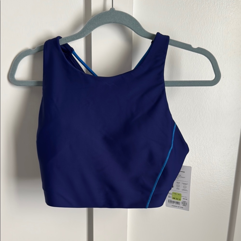 Athleta Flex Spacer Tipped Bra in Navy and Blue